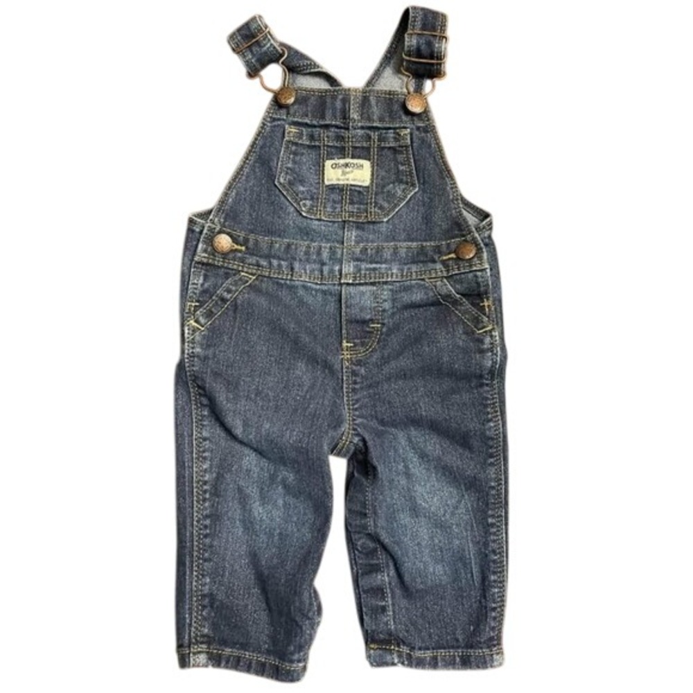 OshKosh B'Gosh‎ baby girls denim shimmer overalls 6 months